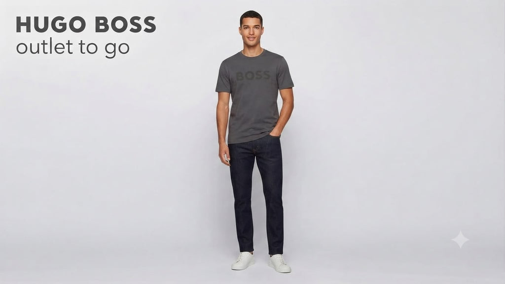 BOSS Playera Gris Oscuro Logo Tonal