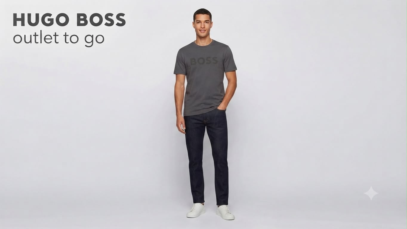 BOSS Playera Gris Oscuro Logo Tonal