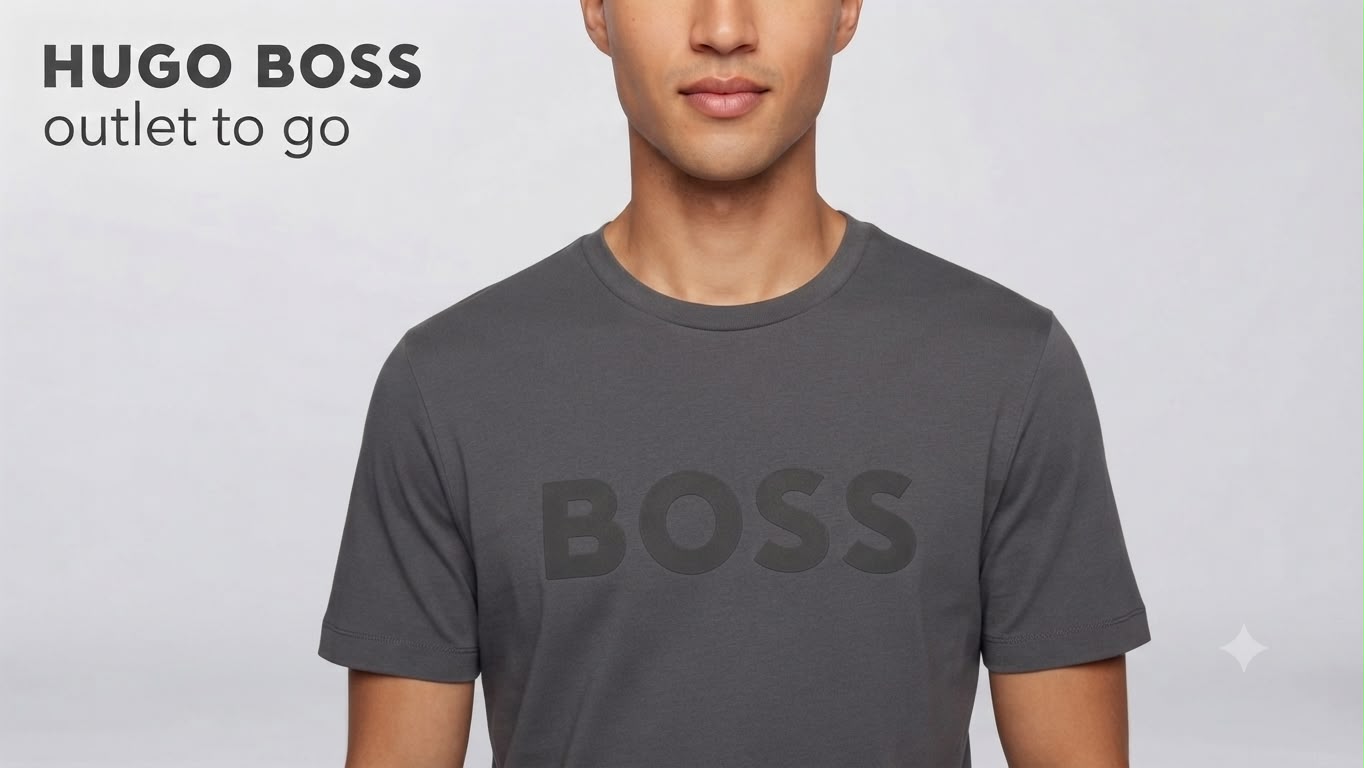 BOSS Playera Gris Oscuro Logo Tonal