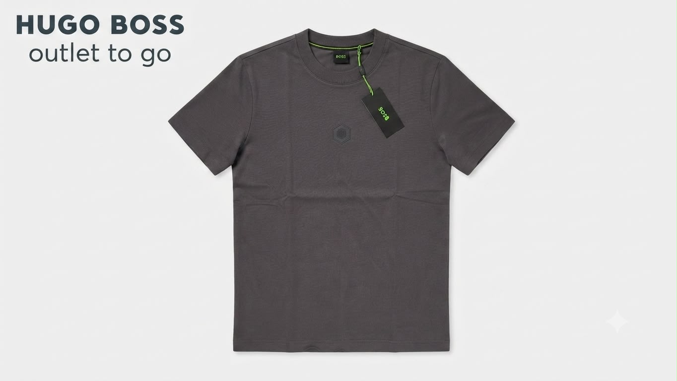 BOSS Playera Gris Oscuro Emblema Minimalista