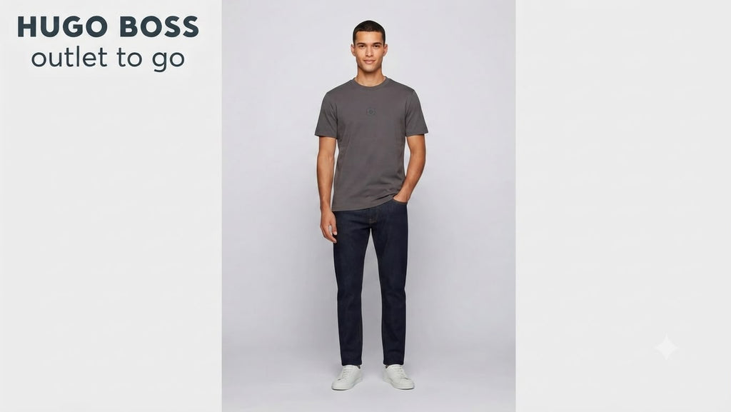BOSS Playera Gris Oscuro Emblema Minimalista