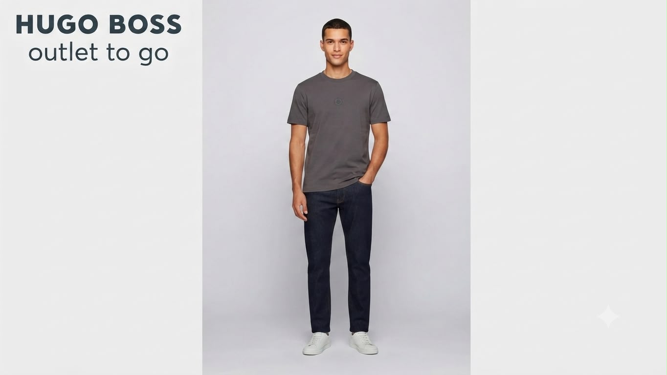 BOSS Playera Gris Oscuro Emblema Minimalista