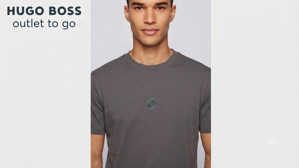 BOSS Playera Gris Oscuro Emblema Minimalista