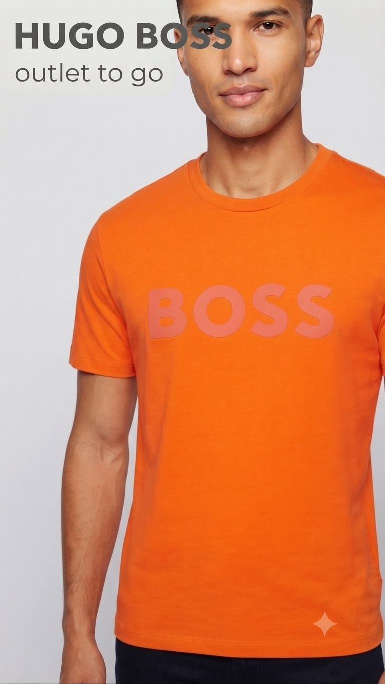 BOSS Playera Naranja Logo Tonal