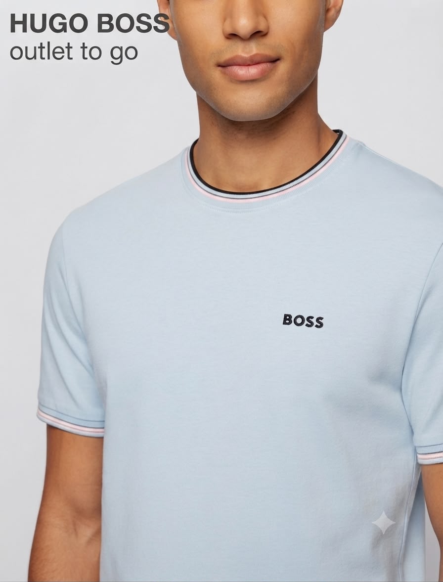 BOSS Playera Azul Claro Logo Pequeño