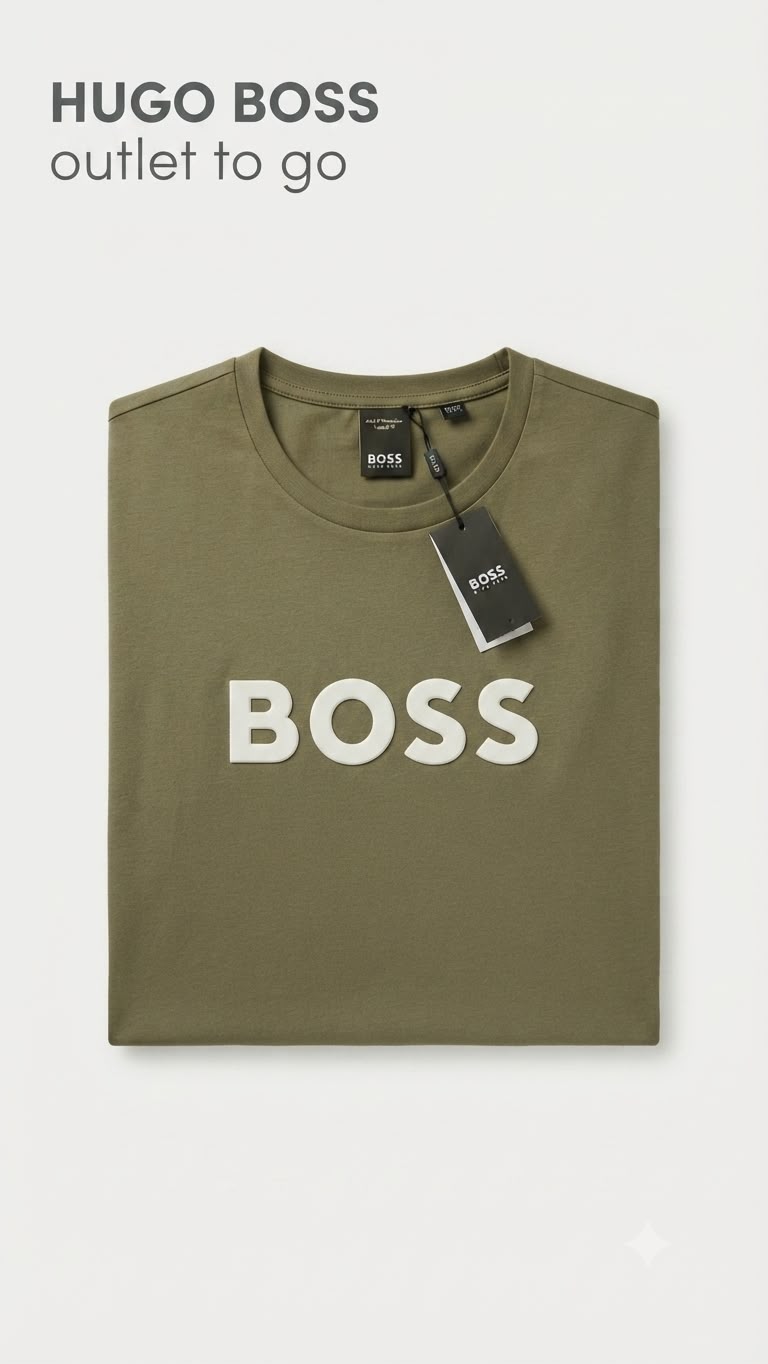 BOSS Playera Verde Olivo Logo Frontal