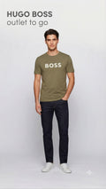 BOSS Playera Verde Olivo Logo Frontal