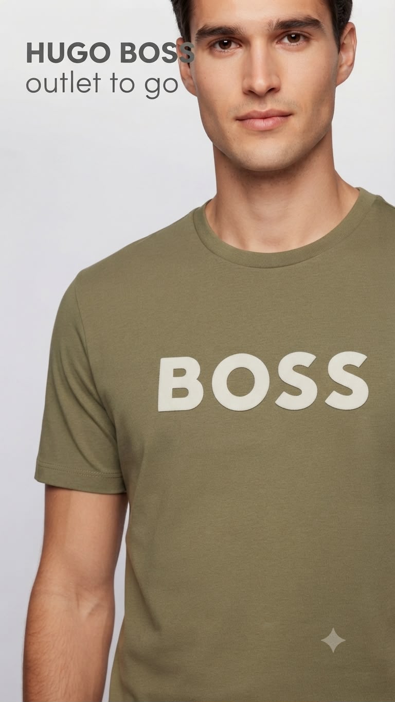 BOSS Playera Verde Olivo Logo Frontal