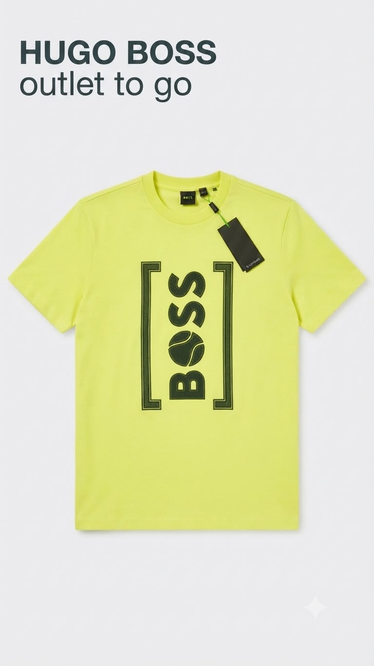 BOSS Playera Amarillo Neón Logo Vertical