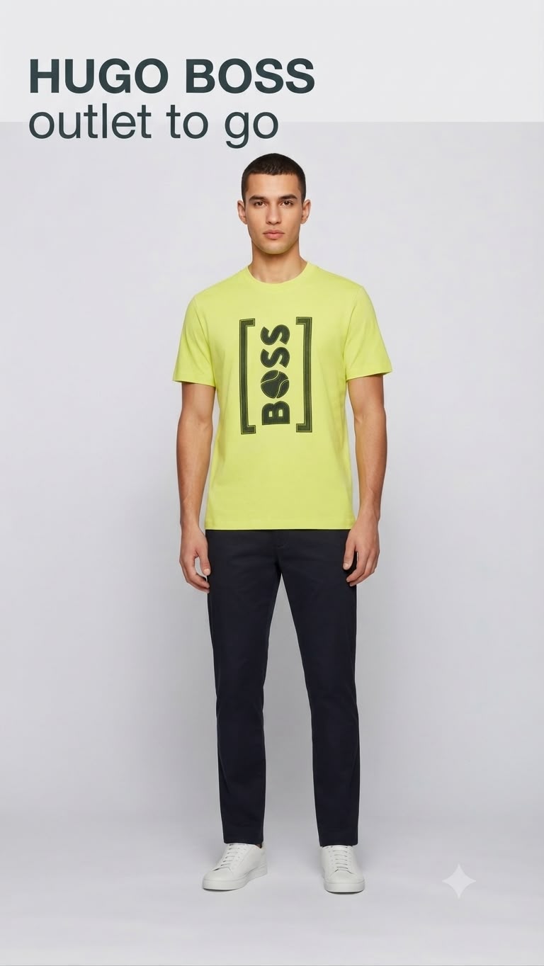 BOSS Playera Amarillo Neón Logo Vertical