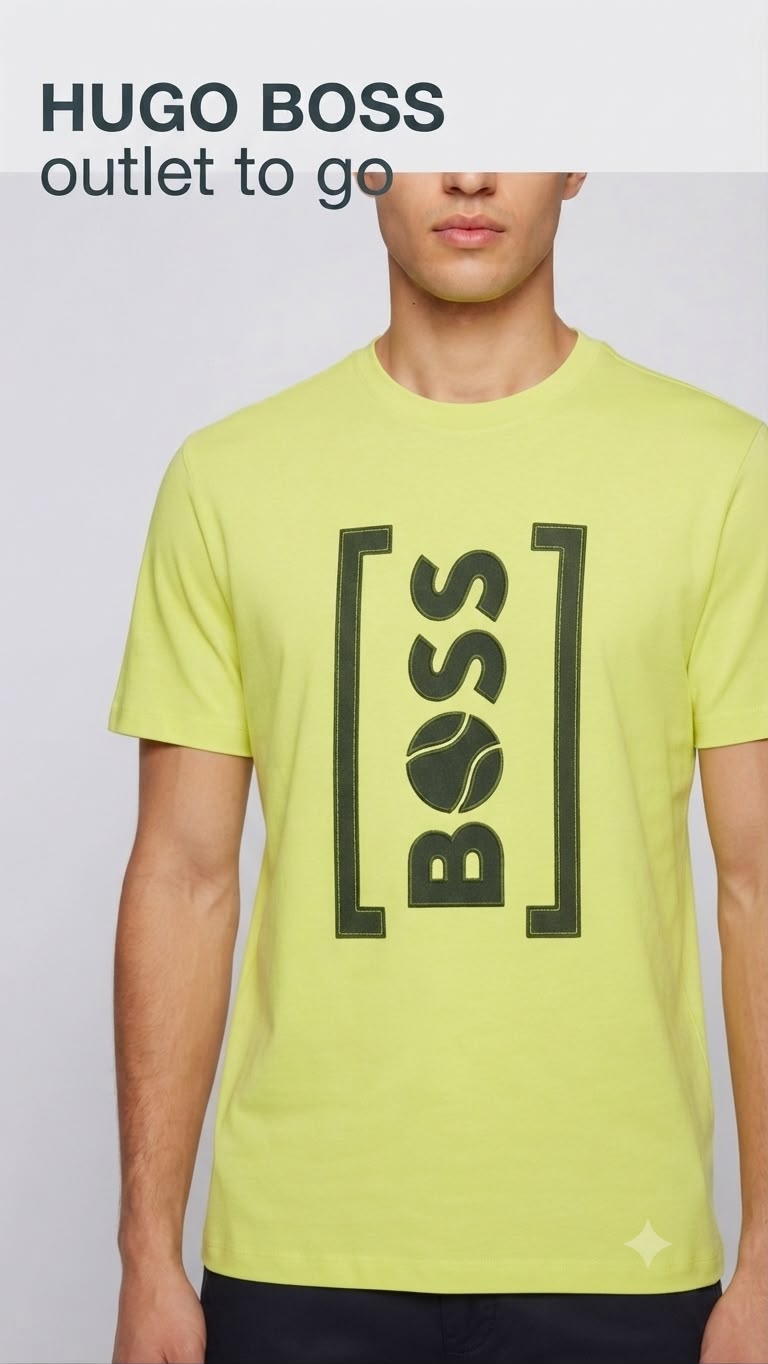 BOSS Playera Amarillo Neón Logo Vertical
