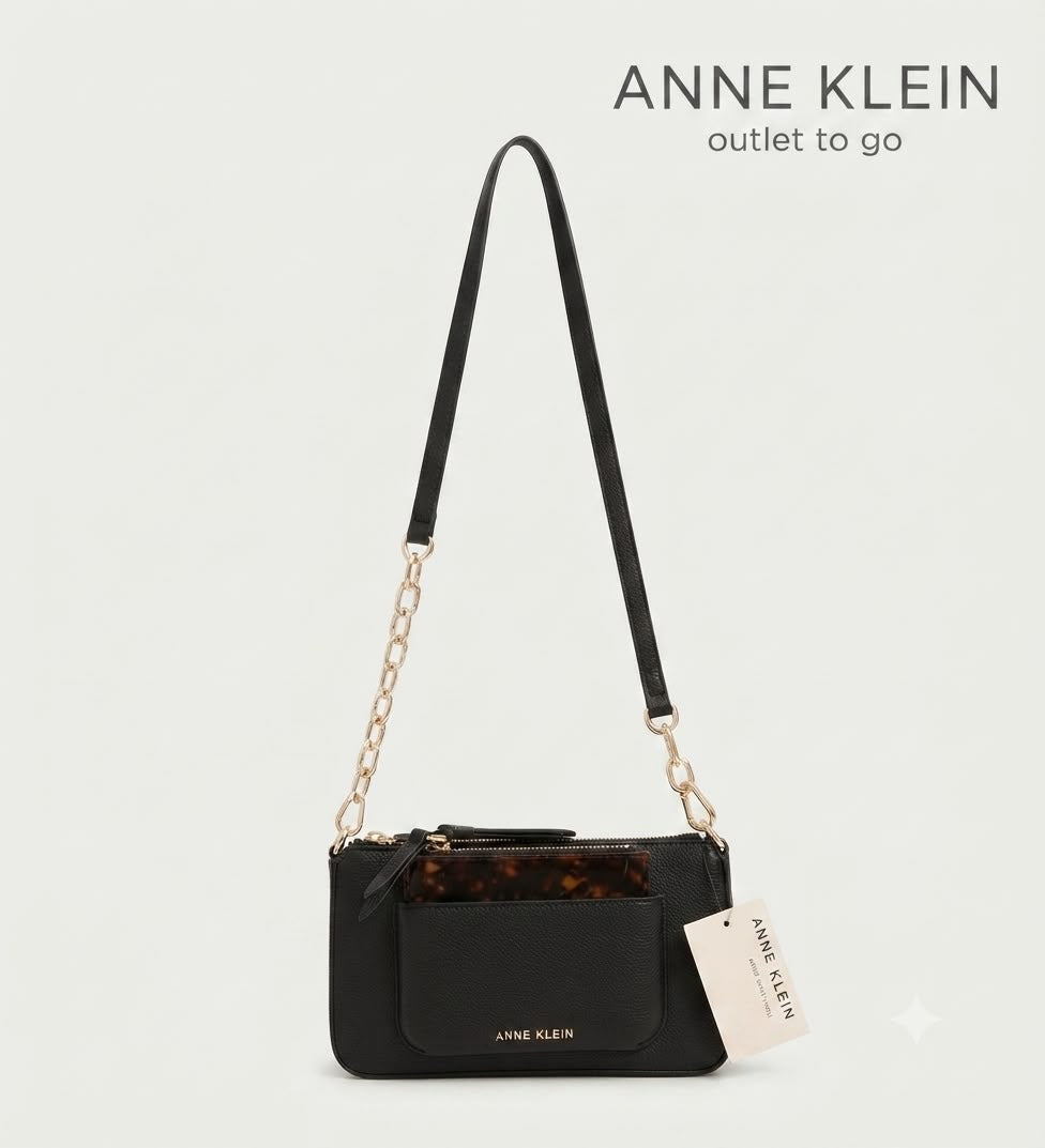 Anne Klein Bolsa Crossbody Negra Multifuncional