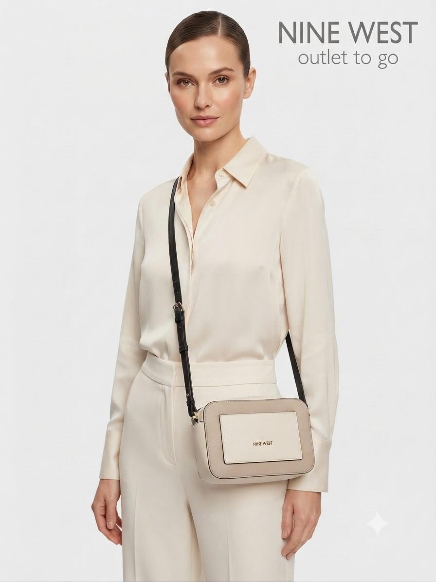 Bolsa Crossbody Nine West Bicolor Beige y Crema