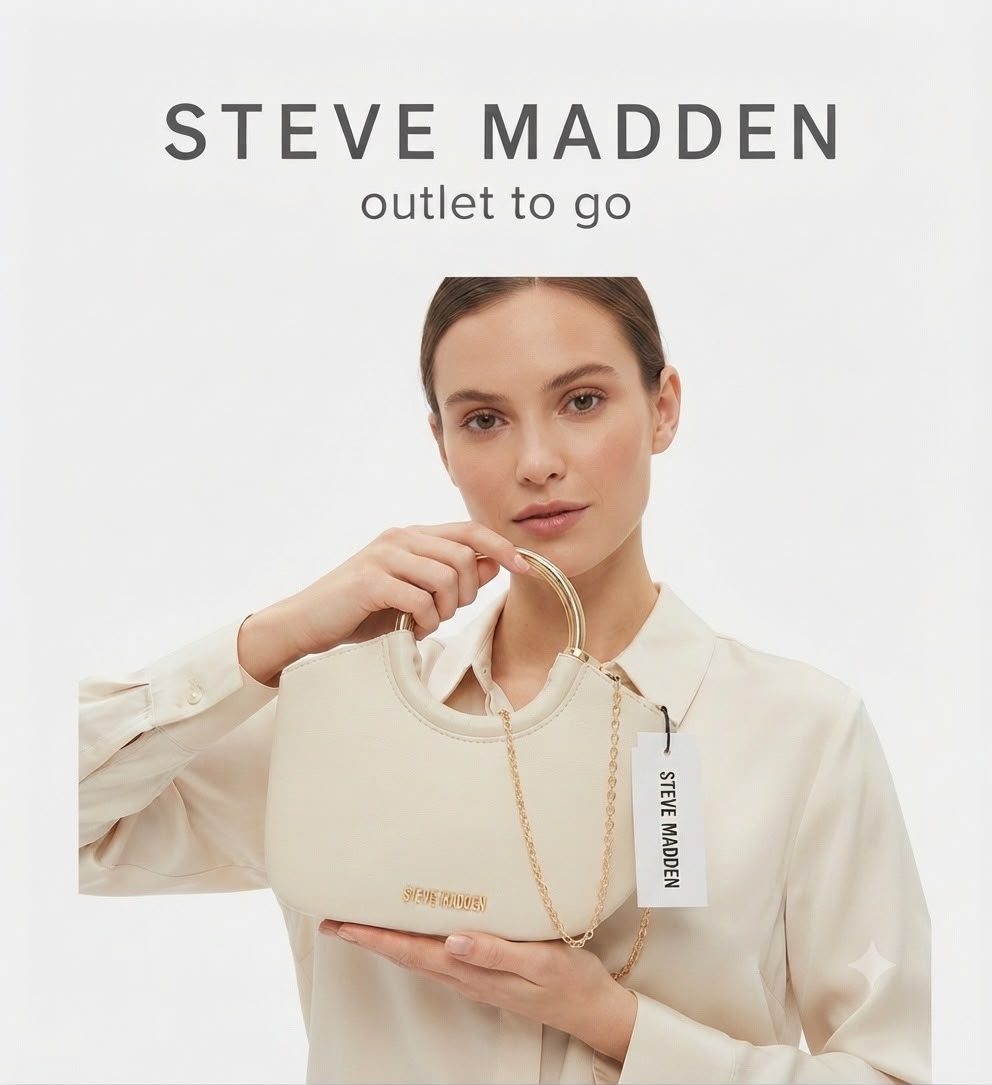 Steve Madden Bolsa Satchel Ivory con Asa Metálica