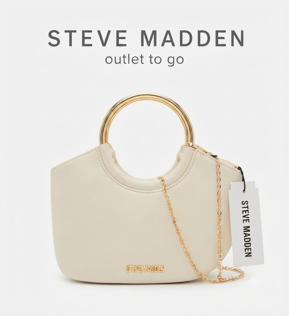 Steve Madden Bolsa Satchel Ivory con Asa Metálica