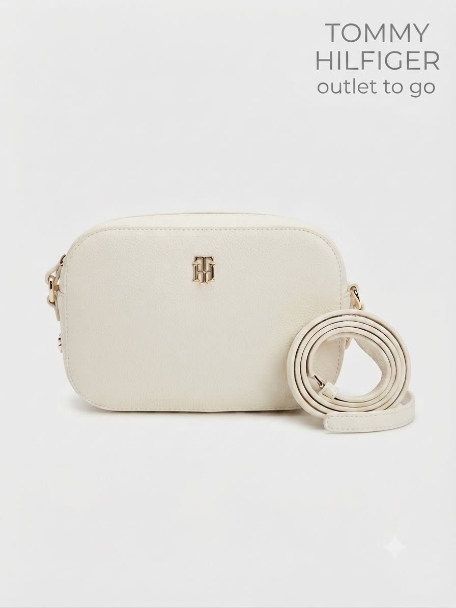 Bolsa Crossbody Tommy Hilfiger Crema con Solapa