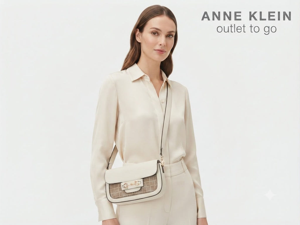 Bolsa de Hombro Anne Klein Blanca con Monograma