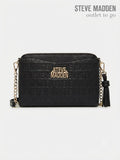 Bolsa Crossbody Steve Madden Negra con Monograma