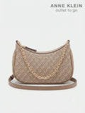 Bolsa de Hombro Anne Klein Monograma Beige con Cadena