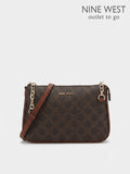 Bolsa Crossbody Nine West Monograma Café