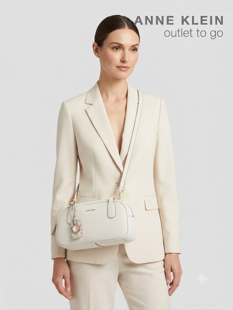 Bolsa Crossbody Anne Klein Blanca con Charm