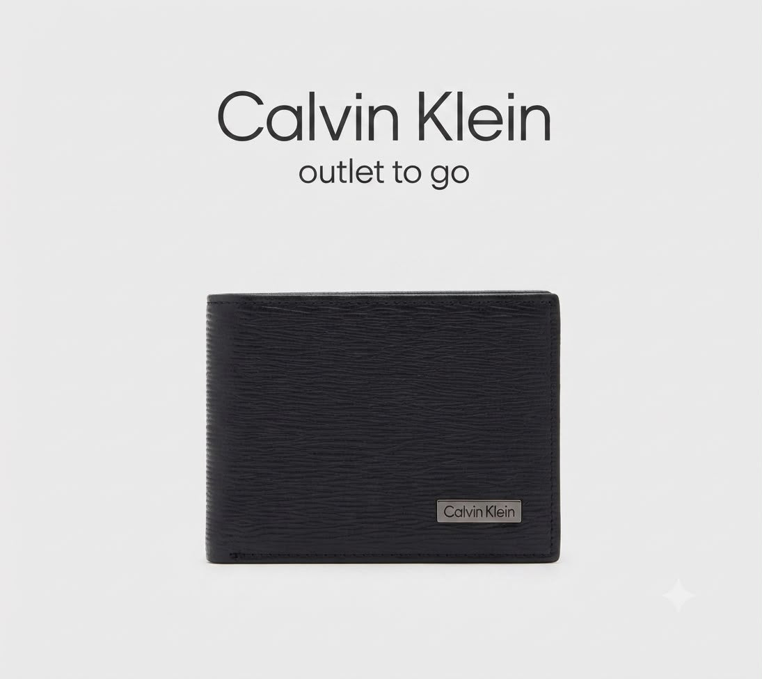 Calvin Klein Leather Wallet para Hombre Color Negro