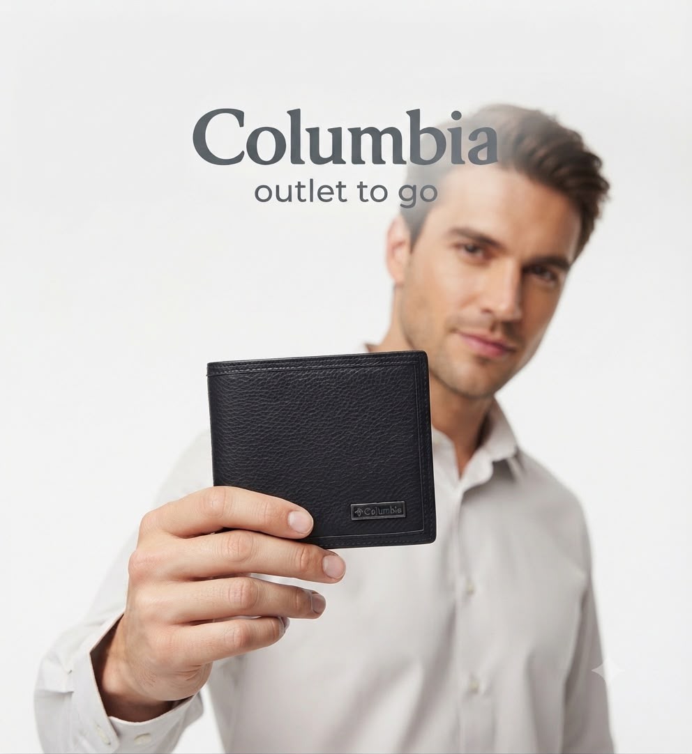 Columbia Cartera Bifold para Hombre Color Negro