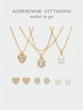 Set de 3 aretes y 3 collares adrienne vittadini perlas